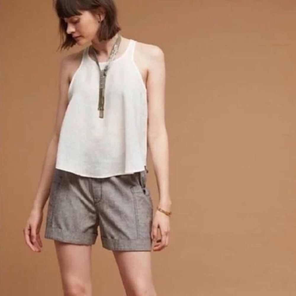 Anthropologie NWOT‎ Hei Hei Marnie Linen D-Ring Waist Shorts Sz S